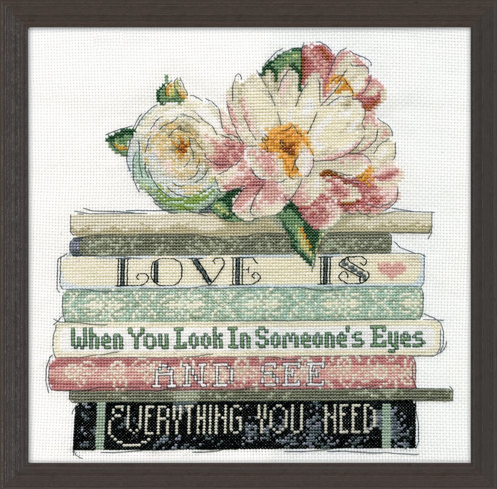 Design Works Crafts, 10" x 10" Cross Stitch Kit, Love is Counted - $14.99