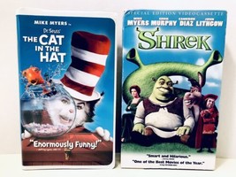 Dr. Suess The Cat In The Hat 2004 &amp; Shrek Special Edition 2001 VHS Mike Meyers - £11.95 GBP