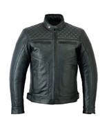 Latest Design Armored Black Diamond Quilted Cowhide Leather Motorcycle J... - $219.99