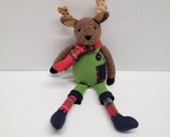 Pottery Barn Kids Stuffed Reindeer Plush Overalls Christmas Holiday Toy PBK - $74.15