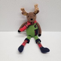 Pottery Barn Kids Stuffed Reindeer Plush Overalls Christmas Holiday Toy PBK - £58.30 GBP