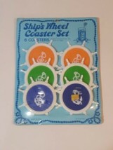 Vintage Ships Wheel Coasters Set of 6 Sealed in Original Packaging Made in USA - £15.81 GBP