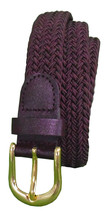 405 - Brown Ladies Nylon Braided Stretch Belt 1&quot;WIDE On Sale &amp; Sizes To Fit Most - £9.30 GBP