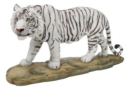 Prowling Fierce Leucistic Winter White Bengal Tiger Figurine 11.25&quot; L - £30.16 GBP