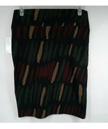 NWT Lularoe Cassie Pencil Skirt Black With Colorful Designs Size L - $21.69 CAD