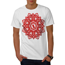 Wellcoda Mandala Flower Mens T-shirt, Red Art Graphic Design Printed Tee - £14.63 GBP+