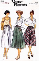 Misses&#39; SKIRTS Vintage 1970&#39;s Vogue Pattern 7072 Waist Size 26 UNCUT - $12.00