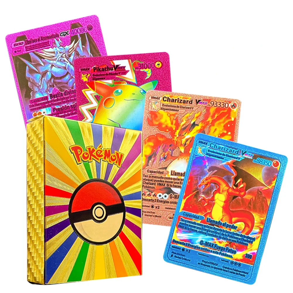 15-81Pcs Pokemon Gold Foil Collection Cards Spanish French English German Silver - £10.05 GBP+