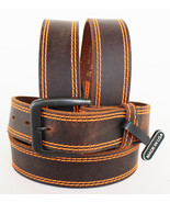 3D Belt 1-1/2&quot; Wide Brown Men&#39;s Work Heavy Duty Leather Belt Orange Stit... - $36.99