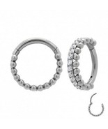 Stainless Steel Septum Clicker Multi Balls with Crystals - £14.70 GBP