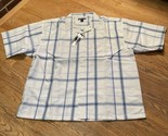White Blue Plaid Button Short Sleeve Shirt Sz 5XL NOS Regal Wear Mens NEW - $13.49