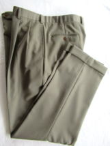 Brooks Brothers 346 pants Madison fit 40x32 brown 100% wool lined pleate... - $22.49