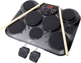 Pyle Portable, Tabletop Set Machine, Electric Drum Pads,Led Display, Mac, Pted01 - $233.99