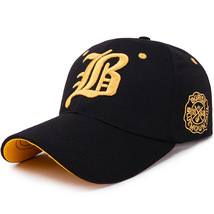 Men Women&#39;s Baseball Cap Summer Cotton Hat Embroidery (Black Gold) - $11.38