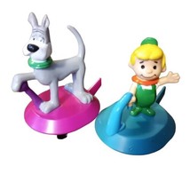 Vtg 2pc Jetsons Astro Dog & Elroy Son on Scooters Cartoon Applause Figurines 3" - £9.56 GBP