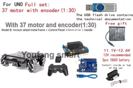 [Full set encoder1-30] 10-25Kg Load RC Tank V3 3D 4WD Mecanum Wheel Robo... - $303.84