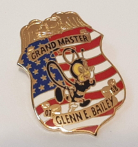 Grand Master Glenn E Bailey BEE Badge Pin Back Brooch 1&quot; - £7.89 GBP