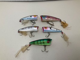 Lot of 5 Zell Rowland Classic Pop’R Fishing Lures Reflecting Colors 2.5”... - £33.23 GBP