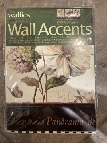 Wallies Peel & Stick Removable Wall Decor Decals Marche De Fleurs Set of 3 14002 - $11.00