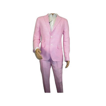 Mens Premium 100% Linen Cocktail Suit by INSERCH Breathable and cool SU880 Pink image 3