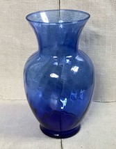 Vintage 11 Inch Indiana Glass Cobalt Blue Illusions Swirl Vase - £23.48 GBP