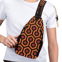 Overlook Brown Hotel Hexagon Geometric Crossbody Chest Bag Sling Bag Shoulder - £34.37 GBP