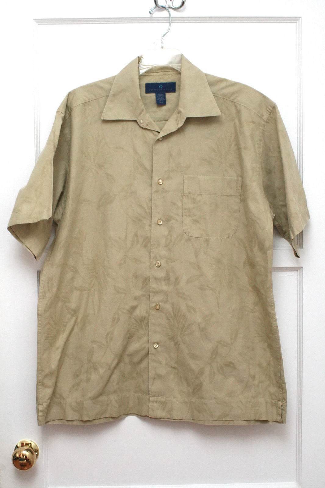 Hawaiian Style Shirt - floral Weave Print - Sz M - $13.15