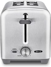 Stainless Steel 2 Slice Toaster with Extra Wide Slots &amp; Removable Crumb Tray - £31.00 GBP