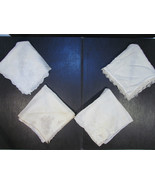 Lot of 4 Antique Ladies Handkerchief Off White Wedding Hankies - £29.50 GBP