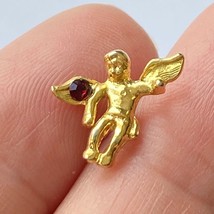 Guardian Angel Gold Tone Scatter Pin with Red Crystal Lapel Hat Pin 1/2&quot;... - £5.49 GBP