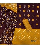 Women Suits-Cotton Suits-Pure Cotton Bandhej Suit Set- Unstitched 3 PC S... - $1,123.29 MXN