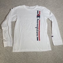 Champion Authentic Athleticwear Youth Size Large White Crewneck Long Sle... - £7.85 GBP