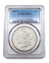 1881-S Argento Morgan Dollaro Selezionato Da PCGS Come MS-65 Bellissimo Finire - £394.70 GBP