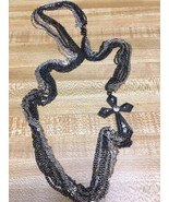 Necklace, Gothic, Marcasite, Cross, Multi Strand, 30&quot; long - $1,031.66 MXN