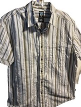 Kühl Suncel Men’s Large White Brown Striped Button Down Cotton Tencel Kuhl Shirt - £27.24 GBP