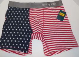 Tommy John Men&#39;s Small Cool Cotton 6&quot; Boxer Briefs US Flag Underwear Red... - £23.34 GBP