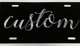 3D Engraved Custom Personalized Script Name Diamond Etched License Plate Car Tag - £15.99 GBP