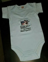Baby Bodysuit Embroidered Harley Born in the USA 6-12 Month Light Blue NEW - £10.36 GBP