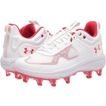 Under Armour Womens Glyde MT TPU Softball Cleats 3024329-103 White Red S... - £117.98 GBP