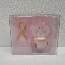 Jingle Buddies Breast Cancer Awareness Set - Jingle Bell Ornament &amp; Ribbon Pin - £12.02 GBP