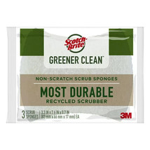 Scotch Brite Greener Clean Non-Scratch Scrub Sponge, 3 Scrub Sponges, 1 pack - £7.49 GBP