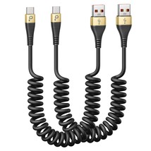 Usb C Cable Fast Charging, 2Pack 3Ft Coiled Usb A To Type C Charge Cord For Car, - £28.13 GBP