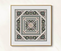 Roses Cross Stitch Ornament pattern pdf - Blackwork Floral Embroidery Pi... - $8.69
