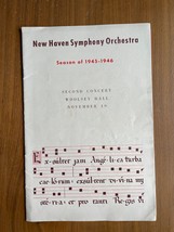 New Haven Symphony Orchestra Program Week Season Of 1945-1946 - $30.00