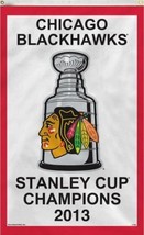 Chicago Blackhawks 2013 Stanley Cup Vertical Flag 3X5Ft Polyester Digital Print - $17.99