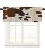Cowhide Farmhouse Brown &amp; White Rod Pocket Window Valance, Modern, 54&quot; x... - $270.42 MXN