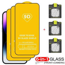 6in1 9D Tempered Glass Screen Protector for iPhone 14 Pro Max 12 Mini 14... - £9.12 GBP+