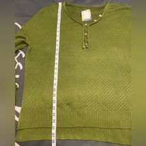 Mountain Valley Trading Button V-neck Sweater Green Large NWT image 5