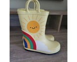 Cat &amp; Jack Toddler Caroline Rain Boots Rainbow Sunshine Waterproof Size 9 - £15.89 GBP