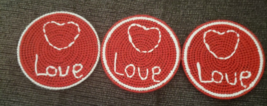 Homemade Canvas  Love Coasters  Valentines - £5.58 GBP